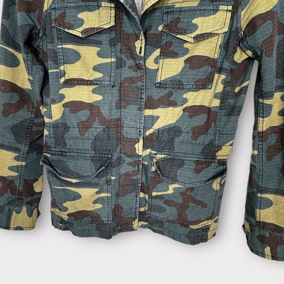 Madewell Outbound Camouflage Button Front Utility Jacket Olive Green Tan Brown - Picture 7 of 14